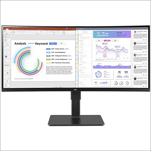Lg 34BQ77QB-B Monitors Lg Ultrawide 34bq77qb-b 34" Webcam Uw-qhd Curved Screen Led Monitor - 21:9 - Textured Black - 34" Cl 34bq77qbb 195174045381