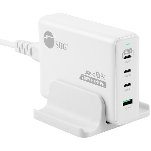 Siig AC-PW1X11-S1 Power Adapters Siig 240w Gan Pd 3.1 Charger - 3c1a - Portable Usb Type-c Charger - Maximum 240w Output Totally - Us Acpw1x11s1 662774045795