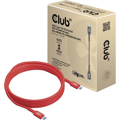 Club 3d CAC-1513 Cables Club 3d Usb-c Data Transfer/power Cable - 9.84 Ft Usb-c Data Transfer/power Cable For Notebook, Tabl Cac1513 841615102877