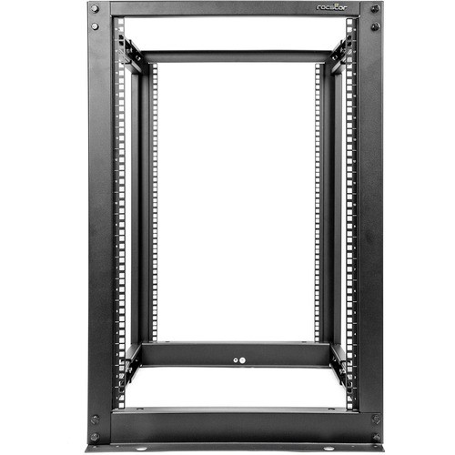 Rocstor Y10E023-B1 Rack Equipment Rocstor Solidrack 18u Adjustable Depth Open Frame 4 Post Rack W/ Casters - Adjustable Mounting Depth Y10e023b1 810606039607