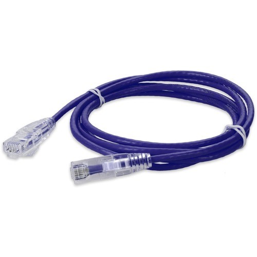 Addon ADD-1FSLCAT6A-PE Cables Addon 1ft Purple Cat 6a Slim Pvc Ethernet Cable Snagless Clear-claw Rj-45 M/m - 1 Ft Category 6a Net Add1fslcat6ape 195285012135