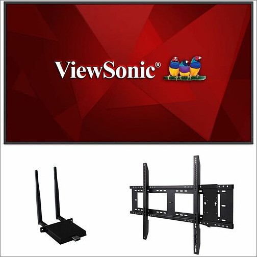 Viewsonic CDE4330-E1 Digital Signage Systems Viewsonic Commercial Display Cde4330-e1 - 4k, Integrated Software, Wifi Adapter And Fixed Wall Mount Cde4330e1 766907017465
