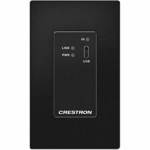Crestron 6511803 Video Consoles/Extenders Dm Lite 4k60 4:4:4 Transmitter For Usb-candreg; Displayportandtrade; Signal Extension Over Catx Cable, Wall Plate, Black 