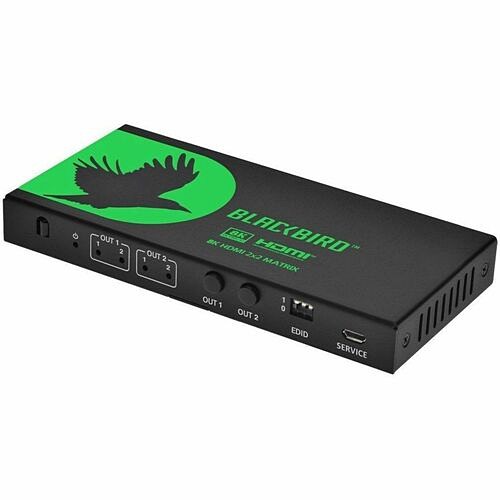 Monoprice 44438 System Selectors Monoprice Blackbird 8k60 2x2 Video Matrix With Hdmi Plus Audio Extraction Hdcp 2.3 - 2 X Inputs - 2  889028189023