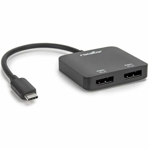 Rocstor Y10A201-B1 Connector Adapters Rocstor Usb-c To Dual Displayport Adapter - 4k/60hz - 1 X Usb Type C - Male - 2 X Displayport 1.4 Di Y10a201b1 810606038914