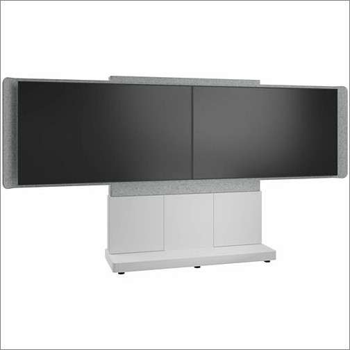 Middle Atlantic FM-DS-6675FS-GD8W Stands & Cabinets Middle Atlantic Forum Series 4ru Free-standing 3-bay Dual Display Stand - Light Finish - Up To 55" S Fmds6675fsgd8w 656747398612