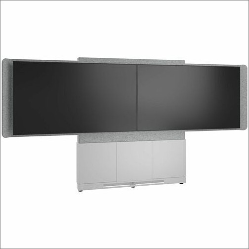 Middle Atlantic FM-DS-6675FW-GD8W Stands & Cabinets Middle Atlantic Forum Series 4ru Floor-to-wall Mounted 3-bay Dual Display Stand - Light Finish - Up  Fmds6675fwgd8w 656747398551