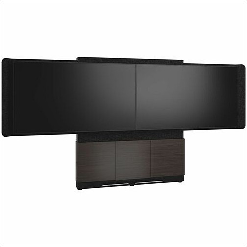 Middle Atlantic FM-DS-6675FW-JA3B Stands & Cabinets Middle Atlantic Forum Series 4ru Floor-to-wall Mounted 3-bay Dual Display Stand - Dark Finish - Up T Fmds6675fwja3b 656747398582