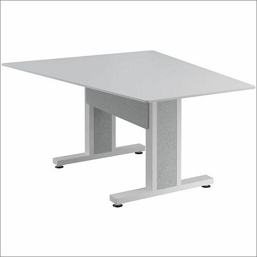 Middle Atlantic FM-TAN-0595430-D8W Tables & Desks Middle Atlantic Forum Series Angle Table For 3 - 5 People - 59in Length - Designer White Table Top W Fmtan0595430d8w 656747398957