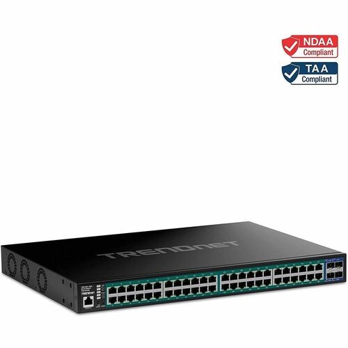 Trendnet TPE-3524S Switches & Bridges Trendnet 52-port Gigabit Web Smart Poe+ Switch With 10g Sfp+ Ports, Tpe-3524s, 48 X Gigabit Poe+ Por Tpe3524s 710931162509