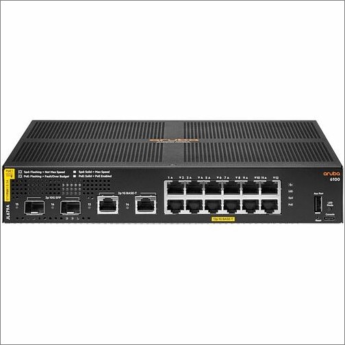 Aruba Networks JL679A#ACC Switches & Bridges Hpe Cx 6100 Ethernet Switch 6100 12g Class4 Poe 2g/2sfp+ 139w Switch - 12.0 Ports - Manageable - Gig Jl679aacc 190017349008