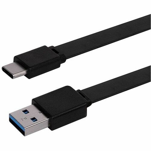 Monoprice 41941 Cables Monoprice Flat Usb-c To Usb-a 3.2 Gen 1x1 Charge And Sync Cable 5gbps 3a Black 6ft - 6 Ft Usb-c/usb- 889028162163