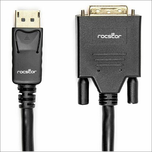 Rocstor Y10C150-B2 Cables Rocstor Active Displayport To Dvi Adapter - 6 Ft Displayport/dvi-d Video Cable For Video Device, Wor Y10c150b2 810606039843