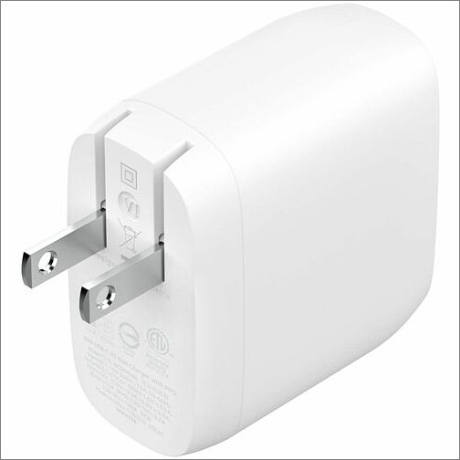 Belkin WCB010DQWH Power Adapters Belkin Dual Usb-c Wall Charger W/pps 60w For Apple Iphone, Galaxy, Google - Compatible W/usb-c To Li 745883853724