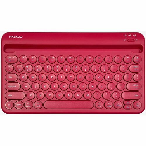 Macally BTTABKEYBATVM Keyboards & Keypads Macally Mac Portable Keyboard With Iphone Or Ipad Holder (viva Magenta) - Wireless Connectivity - Bl 701107501031