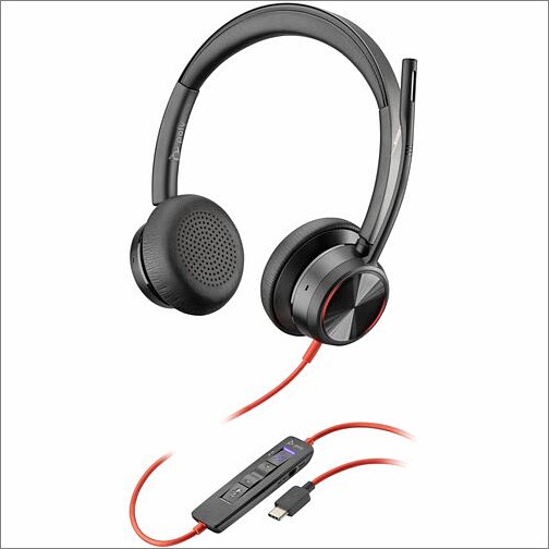 Poly 7E2K8AA#ABA Headsets/Earsets Poly Blackwire 8225 Headset - Stereo - Usb Type A, Usb Type C - Wired - 32 Ohm - 20 Hz - 20 Khz - On 7e2k8aaaba 197192156353