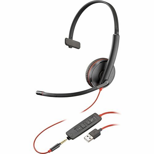 Poly 80S06A6 Uncategorized Poly Blackwire C3215 Headset - Mono - Mini-phone (3.5mm), Usb Type A - Wired - 32 Ohm - 20 Hz - 20 K 0197497213812