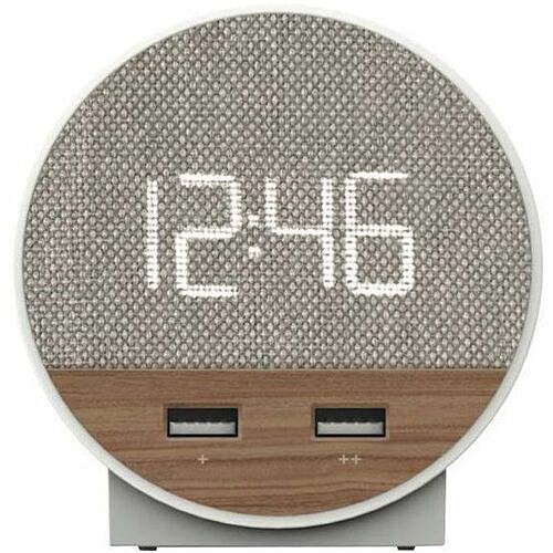 Nonstop NSO2-WFL Clocks Nonstop Station O Table Clock - Digital - Electric - Walnutweave, White Case (nso2-wfl) Nso2wfl 