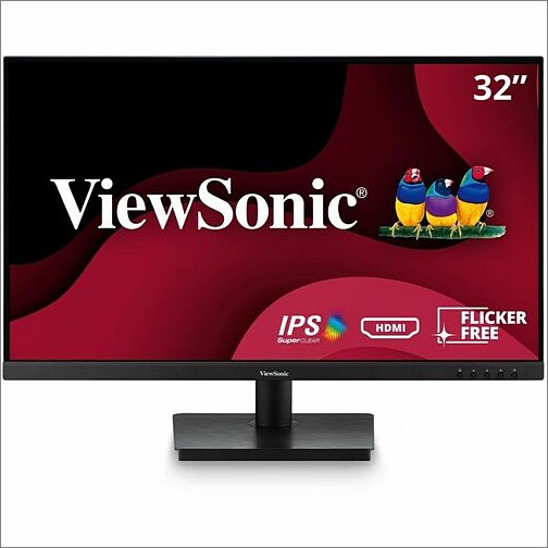 Viewsonic VA3209M Monitors Viewsonic Va3209m 32 Inch Ips Full Hd 1080p Monitor With Thin Bezels, 75hz,eye Care, Hdmi, Vga Input 766907022810