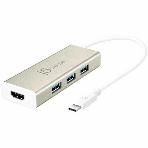 J5create JCH451 Docking Stations J5create Usb-c 3.1 3-port Usb 3.0 Hub And 4k Hdmi - For Notebook, Monitor, Smartphone, Tablet, Desktop 847626002328