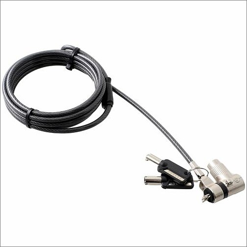 Codi KL2090 Cable Locks Codi Universal 3-in-1 Key Cable Lock - Steel, Gray, Black - Zinc Alloy, Polyvinyl Chloride (pvc) - F 633886016195