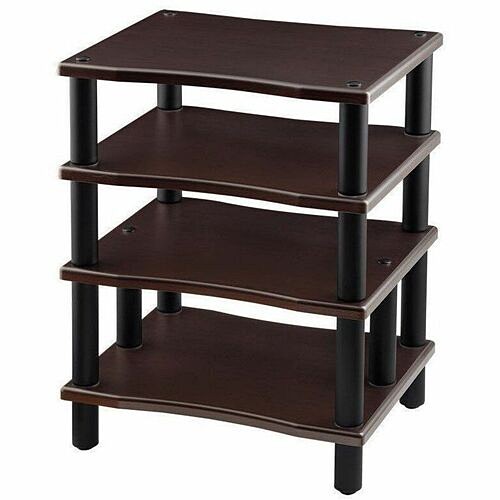 Monoprice 39167 Stands & Cabinets Monoprice Heavy Duty 4 Tier Audio Stand Xl, 1" Shelf Thickness, Espresso - 350 Lb Load Capacity - 4  889028133293