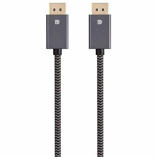 Monoprice 40790 Cables Monoprice Displayport 1.4 Easyplug Nylon Braided Cable, 12ft, Gray (10 Pack) - 12 Ft Displayport A/v 889028149768