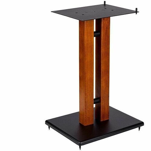 Monoprice 42840 Stands & Cabinets Monoprice Monolith 24in Cherry Wood Speaker Stand With Adjustable Top Plate, Cherry (each) - 75 Lb L 889028170335