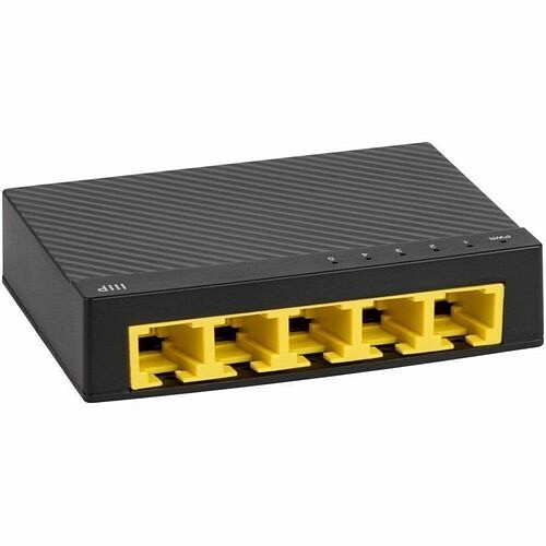 Monoprice 41712 Switches & Bridges Monoprice 5-port 10/100/1000mbps Gigabit Ethernet Unmanaged Switch - 5 Ports - Gigabit Ethernet - 10 889028159231