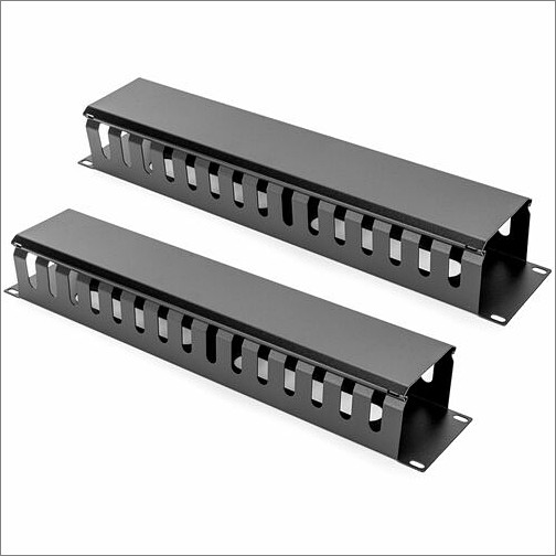 Rocstor Y10E044-B1 Cable Management Rocstor 2u Horizontal Finger Duct Rack Cable Management Panel With Cover - Cable Management Panel -  Y10e044b1 810606039904