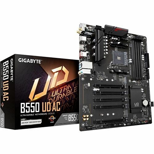 Gigabyte B550 UD AC Motherboards Gigabyte Ultra Durable B550 Ud Ac Desktop Motherboard - Amd B550 Chipset - Socket Am4 - Atx - Ryzen  B550udac 889523035313