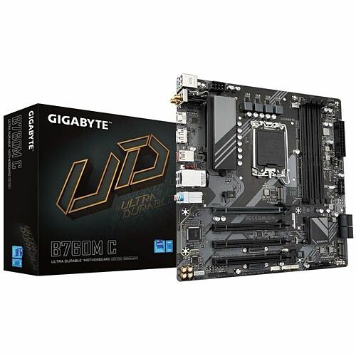 Gigabyte B760M C Motherboards Gigabyte Ultra Durable B760m C Gaming Desktop Motherboard - Intel B760 Chipset - Socket Lga-1700 - M B760mc 889523036594