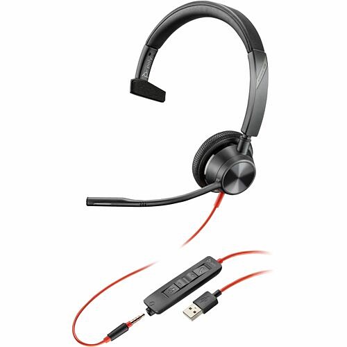 Hp 76J12AA Headsets/Earsets Poly Blackwire Bw3315 Headset - Mono - Usb Type C, Usb Type A, Mini-phone (3.5mm) - Wired - 32 Ohm - 197029480446