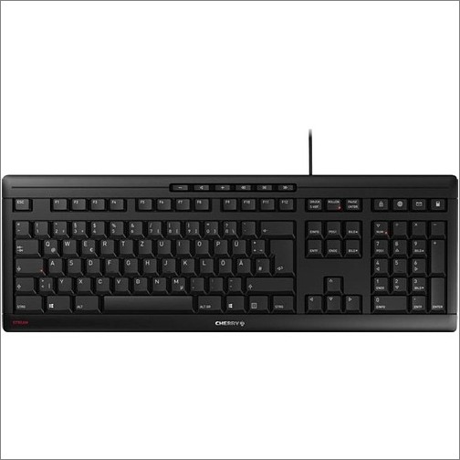 Cherry JK-8500ES-2 Keyboards & Keypads Cherry Stream Keyboard - Cable Connectivity - Usb Interface - 10 Volume Down, Volume Up, Play/pause, Jk8500es2 840183604301