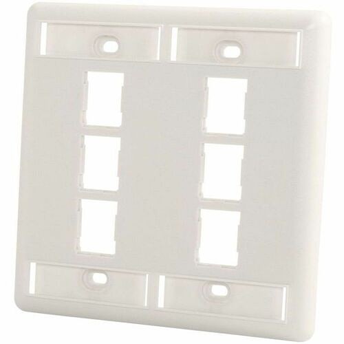 C2g 403HDJ26 Faceplates & Mounting Boxes Ortronics Hdj 6 Port Double Gang Faceplate, Fog White, With Label Field - 6 X Total Number Of Socket 662875834908
