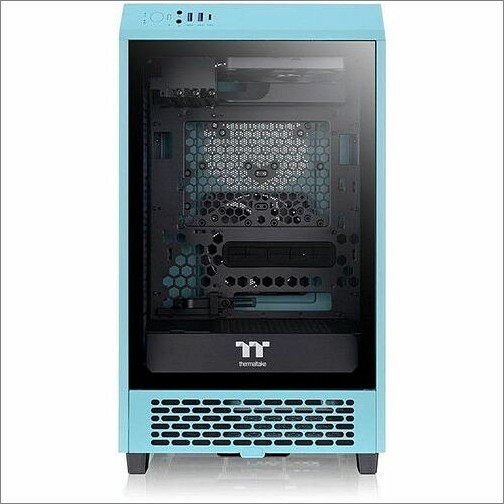 Thermaltake CA-1X9-00SBWN-00 Computer Cases Thermaltake The Tower 200 Turquoise Mini Chassis - Mini-tower - Turquoise - Spcc, Tempered Glass - 1 Ca1x900sbwn00 841163089422