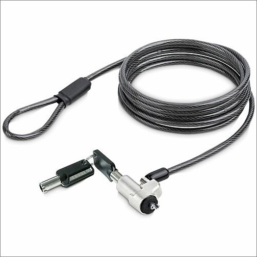 4xem 4XLAPLOCKWEDGE Cable Locks 4xem Notebook/laptop Noble Wedge Slot Lock- 6ft - Combination Lock - Black, Silver - Zinc Alloy, Pla 841567004342