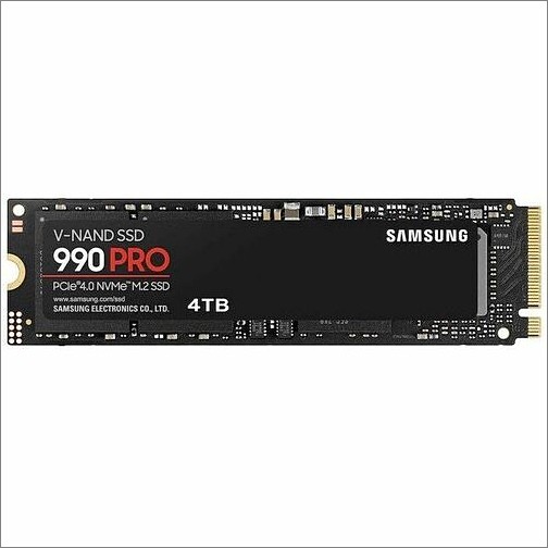 Samsung MZ-V9P4T0B/AM Hard Drives Samsung 990 Pro 4 Tb Solid State Drive - M.2 2280 Internal - Pci Express Nvme (pci Express 4.0 X4) - Mzv9p4t0bam 887276795195