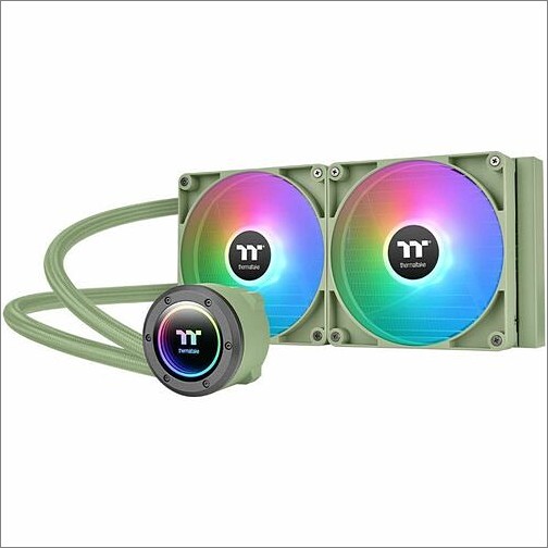 Thermaltake CL-W375-PL14MG-A Processor/Case Fans Thermaltake Th280 V2 Argb Sync All-in-one Liquid Cooler - Matcha Green Edition - 5.51" Maximum Fan D Clw375pl14mga 841163090824