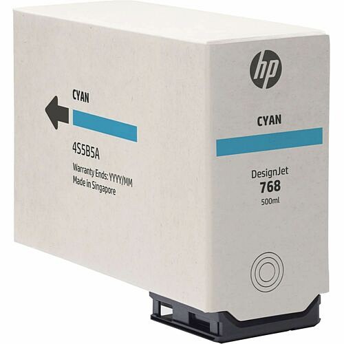 Hp 4S5B5A Toners & Ink Cartridges Hp 768 Original Inkjet Ink Cartridge - Cyan Pack - 500 Ml (4s5b5a) 196188231968