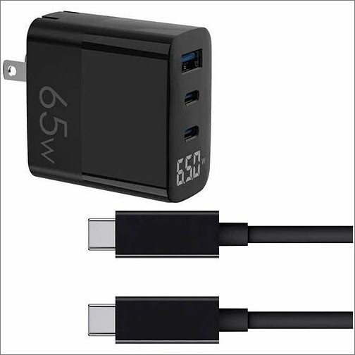 4xem 4X65WTDCHRGKIT10 Miscellaneous Kits 4xem 65w 10ft Usb-c To Usb-c Laptop Triple Display Dual Usb Gan Charging Kit - Black (4x65wtdchrgkit 841567004502