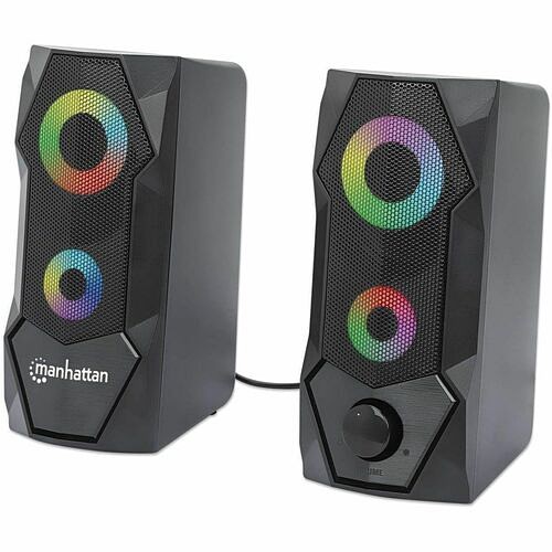 Manhattan 168359 Multimedia Speakers Manhattan 2.0 Speaker System - 5 W Rms - Black - Table Mountable - Desktop, Bookshelf - 30 Hz To 15  766623168359