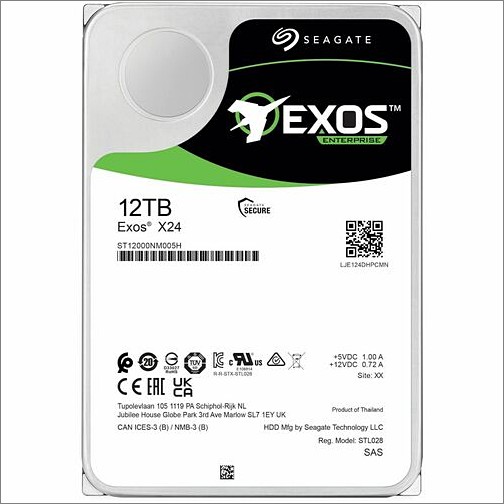 Seagate ST12000NM005H Hard Drives Seagate Exos X24 St12000nm005h 12 Tb Hard Drive - 3.5" Internal - Sas (12gb/s Sas) - Conventional Ma 763649175378
