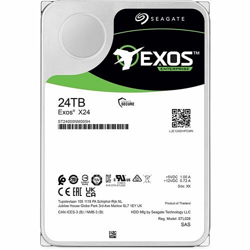 Seagate ST24000NM005H Hard Drives Seagate Exos X24 St24000nm005h 24 Tb Hard Drive - 3.5" Internal - Sas (12gb/s Sas) - Conventional Ma 763649174913