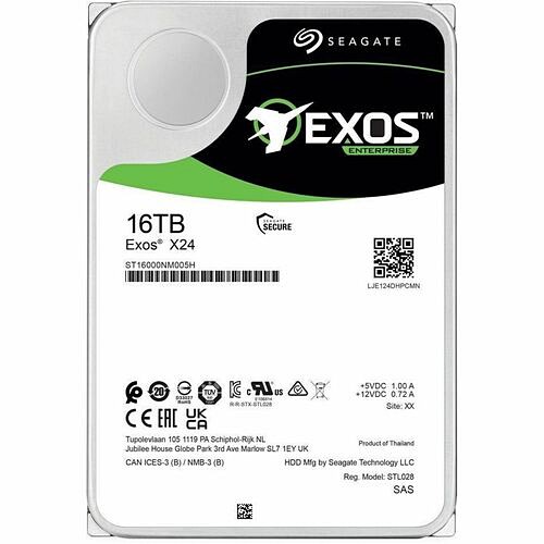 Seagate ST16000NM005H Hard Drives Seagate Exos X24 St16000nm005h 16 Tb Hard Drive - 3.5" Internal - Sas (12gb/s Sas) - Conventional Ma 763649175262