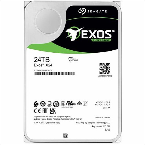 Seagate ST24000NM007H-20PK Hard Drives Seagate Exos X24 24 Tb Hard Drive - Internal - Sas - 512e/4kn Format - 20 Pack (st24000nm007h-20pk) St24000nm007h20pk 0763649174920