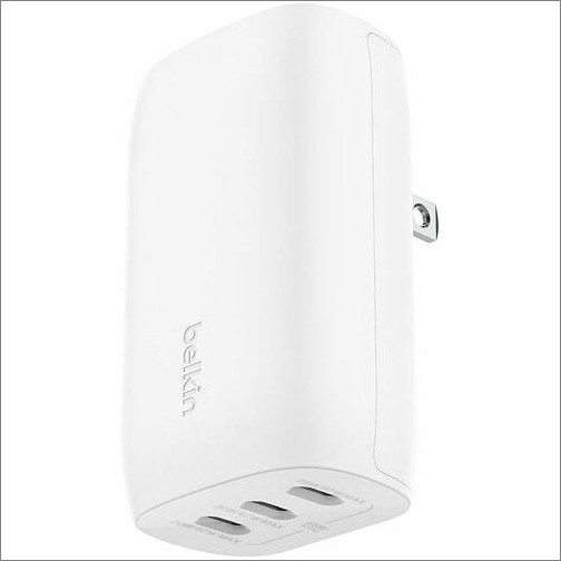 Belkin WCC002DQWH Power Adapters Belkin 67w Portable 3-port Usb-c Wall Charger - 3xusb-c (67w Total) - Fast Charging - Power Adapter  745883860036