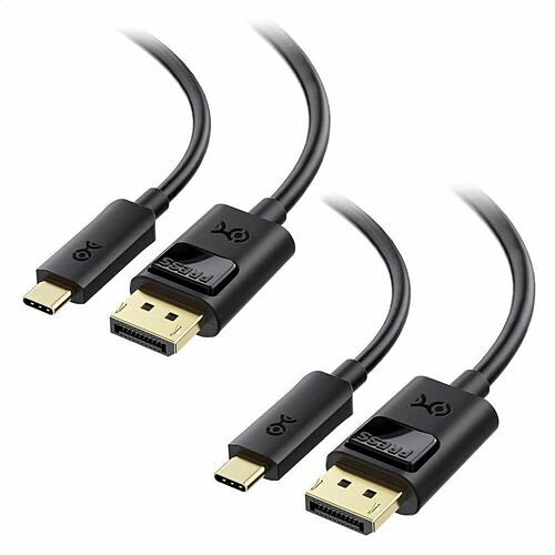 Cable Matters 201036-BLK-1.8MX2 Cables Cable Matters 2-pack, Usb-c To Displayport Cable In Black - 1.8m/6ft - 6 Ft Displayport/usb-c A/v Ca 201036blk18mx2 810115181682