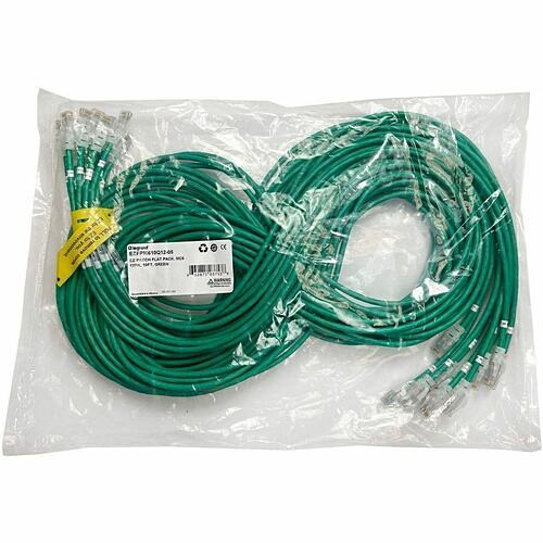 C2g EZFPM6A03Q12-05 Cables Ortronics Ez Patch Flat Pack Clarity Cat6a 3ft, 12 Pack, Green - 3 Ft Category 6a Network Cable For  Ezfpm6a03q1205 662875031826