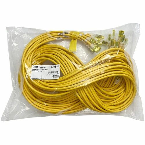 C2g EZFPM6A09Q12-04 Cables Ortronics Ez Patch Flat Pack Clarity Cat6a 9ft, 12 Pack, Yellow - 9 Ft Category 6a Network Cable For Ezfpm6a09q1204 662875032069